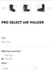 Advantage by Elite Orthopedics Pro Select Air Walker (Low Top) Size Large