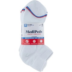 MediPeds Women’s Half Cushion Low Cut Socks, 6 Pairs shoe size 10-13