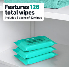 126 Count Amazon Basics Adult Wet Wipes Flushable Fragrance Free (3 Packs of 42)