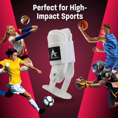 Active Ankle T2 Ankle Brace, Medium, White, Rigid Support for Men 7-10 & Women 8