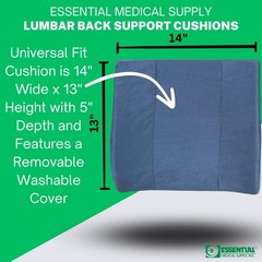 Navy Molded Lumbar Cushion With Strap For Comfort And Lower Back Support