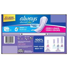 Always Discreet Incontinence Pads Moderate 153 Count Women Plus Absorbency