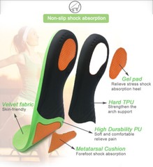 Orthotic Shoe Insoles Inserts Flat Feet High Arch Support for Plantar Fasciitis