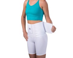 Saunders Sport All Back Support White Compression Shorts Womens Large Waist 32