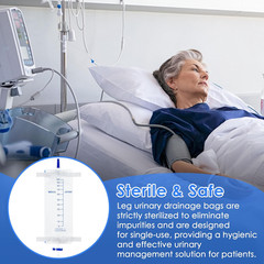 5 Pack 33.8Oz/1000Ml Leg Bag Urinary Drainage Bag with Cloth Straps, Leg Cathete