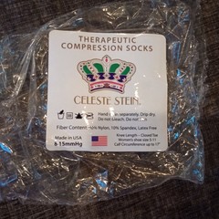 Celeste Stein Compression Socks Knee Length Closed Toe Beige Brown Latex Free