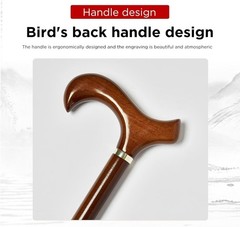 Handmade Wooden Walking Cane for Men and Women Ergonomic Wood Cane