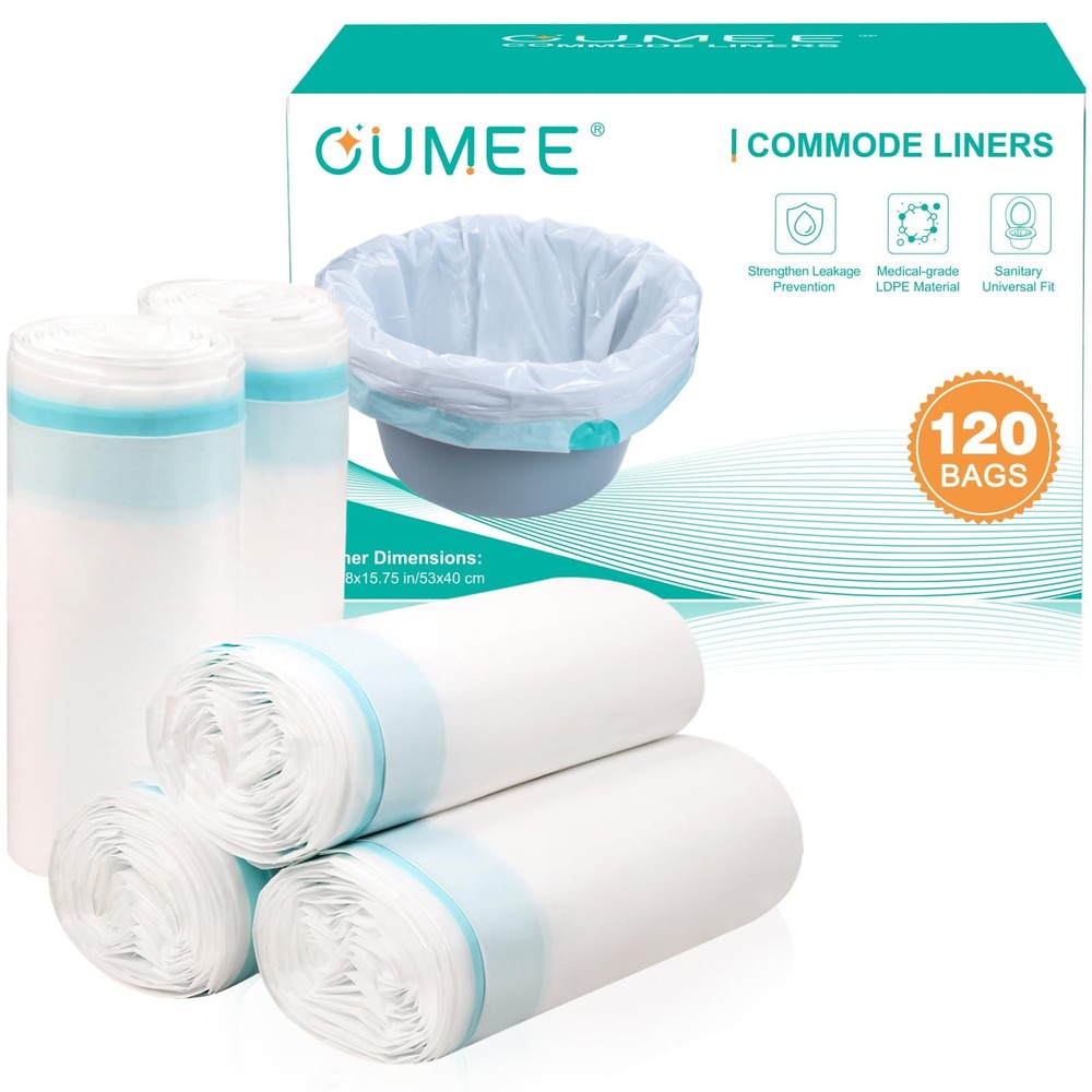 Disposable Commode Liners 20.8×15.75 in – Leak-proof Portable Potty Bags