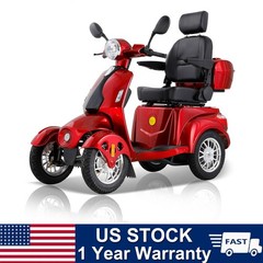 1000W 4-Wheel Heavy Duty Seniors Mobility Scooter 500lb 33 Miles 60V 20Ah 15 mph