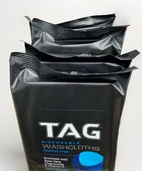 TAG disposable washcloths alcohol free non flushable 72 large total cloths