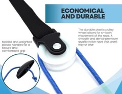 LiftAid Shoulder Pulley for Physical Therapy with Exercise Guide – Blue