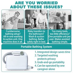 Irtme Bedside Bath System for Bedridden Elderly Paralyzed, Intelligent No-Water