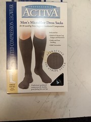 Activa Men’s Microfiber Dress Socks,20-30 MMHG, Knee High Black