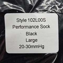 Medical Grade Compression Performance Socks 20-30mmHg SZ LG Black Unisex