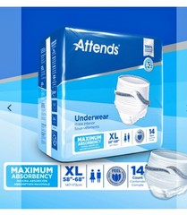 Attends Advanced Adult Underwear (XL) Extra Large 14 Count (20+Available)