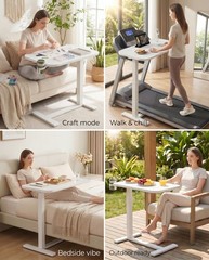 Marsail 2816 Overbed Table Wheels And 360 Cup Holder Height-Adjustable