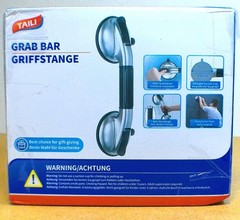 TAILI Suction Grab Bar 14.9″ Silver-Black Pack of 2