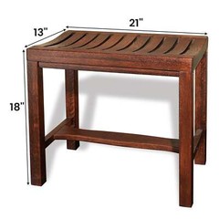CONSDAN Shower Bench, Extra Large Capacity, USA Solid Oak, Waterproof Finish