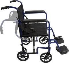 Astra Transport Chair 19″ Aluminum 250lb Wt-Cap. w/ Nylon Seat