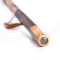 Handcrafted Nature Wood Hiking Stick 55 Inches Long – with Hand Strap and Rubber