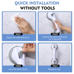 12inch Shower Handle Strong Hold Suction Cup Grab Bars Safety Hand Rai Bathroom
