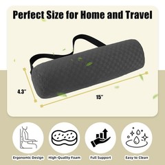 Lumbar Roll Pillow for Lower Back, Support Long-15*4.3“, Dark Grey