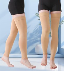 MGANG 20-30mmHg Thigh High Compression Medium (1 Pair), 20-30mmhg Beige