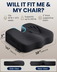 5 STARS UNITED Memory Foam Seat Cushion – Tailbone Pain Relief