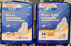 Walgreens Feminine Pads with Wings for Women Overnight Size 4 32 Cnt.