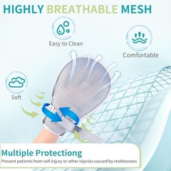 Medical Restraint Mitts for Adults – 2Pcs Anti Scratch Gloves with Grab Plates