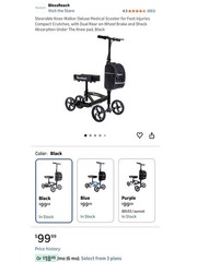 Blessreach Steerable Knee Scooter Foot Injury Walker Medical Foldable Adult BLA