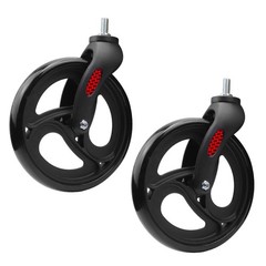 Wealrti 2 Pcs 8 Inch Black Front Wheels with Front Fork Drive Solid Wheelchai…