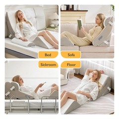 BDEUS 4-PCS Orthopedic Bed Wedge Pillow Set for Post-Surgery 20in, White