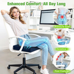 Seat Cushion for Office Chairs, Memory Foam Chair Cushion with Patterned Core fo