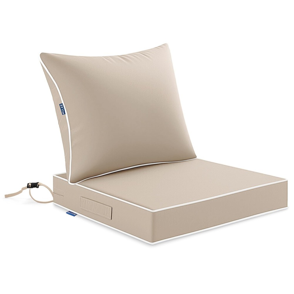 MIULEE Beige Outdoor Seat Cushion 24×24 Inch 24 x 24 x 4 Inch,