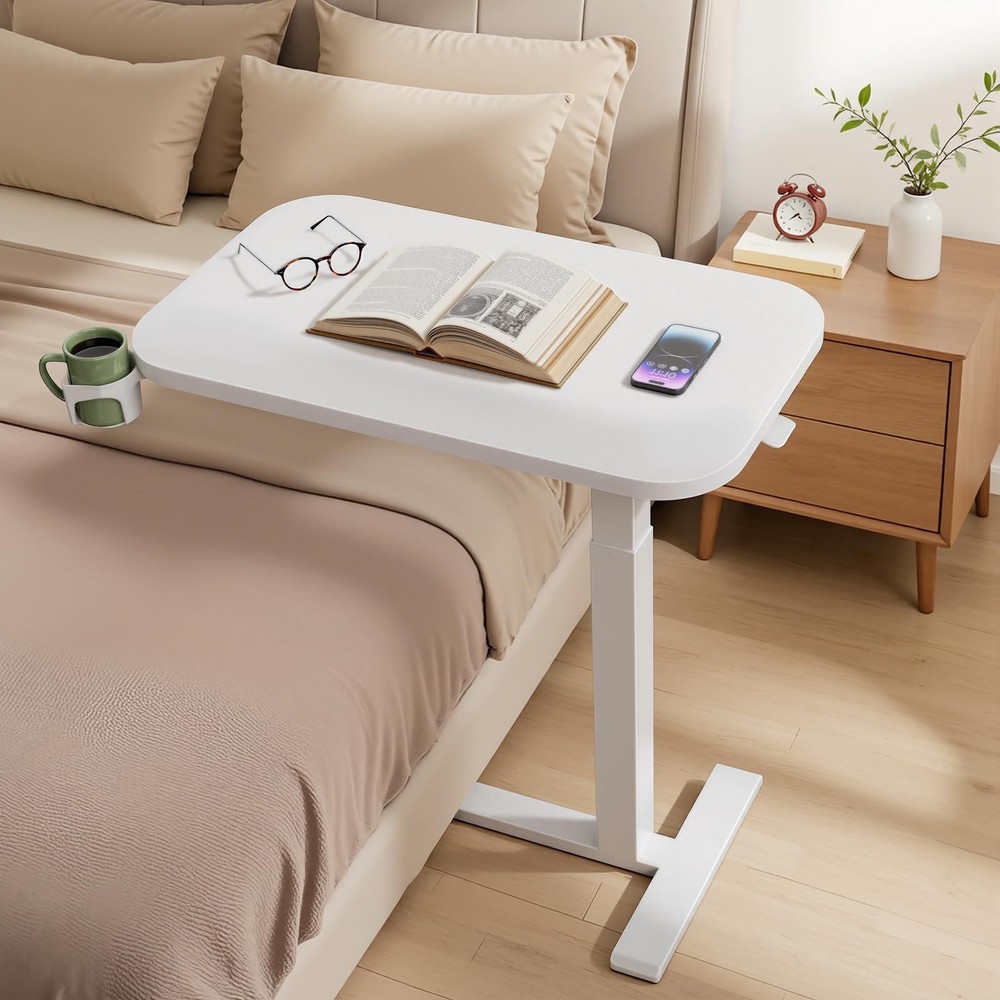 Marsail 2816 Overbed Table Wheels And 360 Cup Holder Height-Adjustable