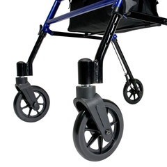 Lumex Height-Adjustable Rollator with Seat for Seniors – Blue Rolling Walker
