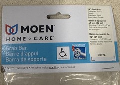 Moen Polished Stainless Bathroom Safety 24-Inch Shower Grab Bar – R8924