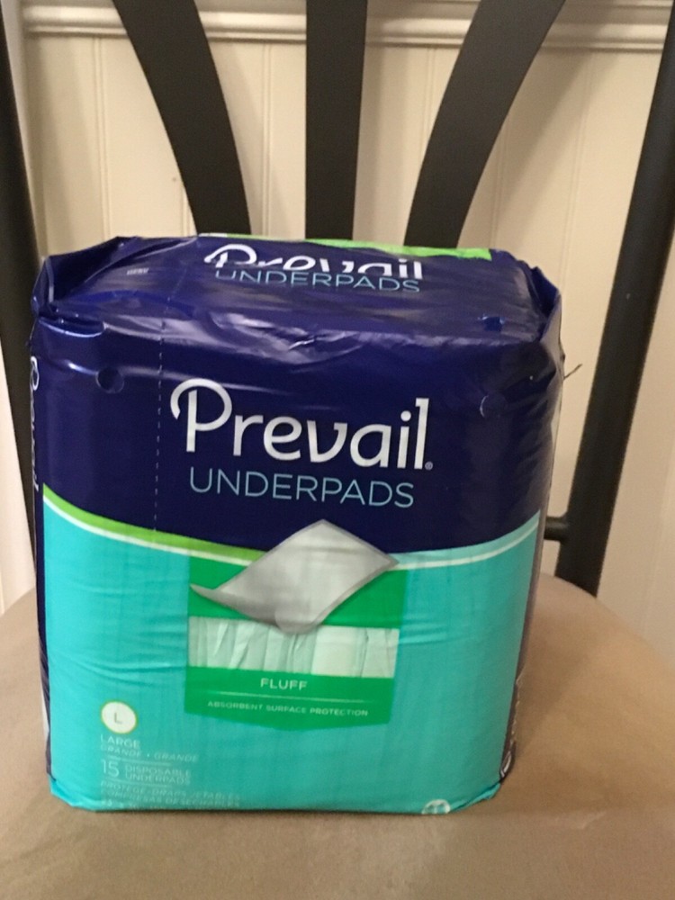 Prevail Fluff Large Underpads – 15 count. Large