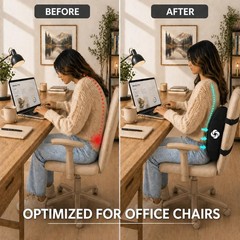 Lumbar Support Pillow for Office Chair & Car – Memory Foam Back Cushion, Improve