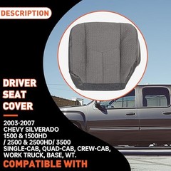 Front Driver Side Bottom Seat Cover Compatible with 2003-2007 Chevy Silverado