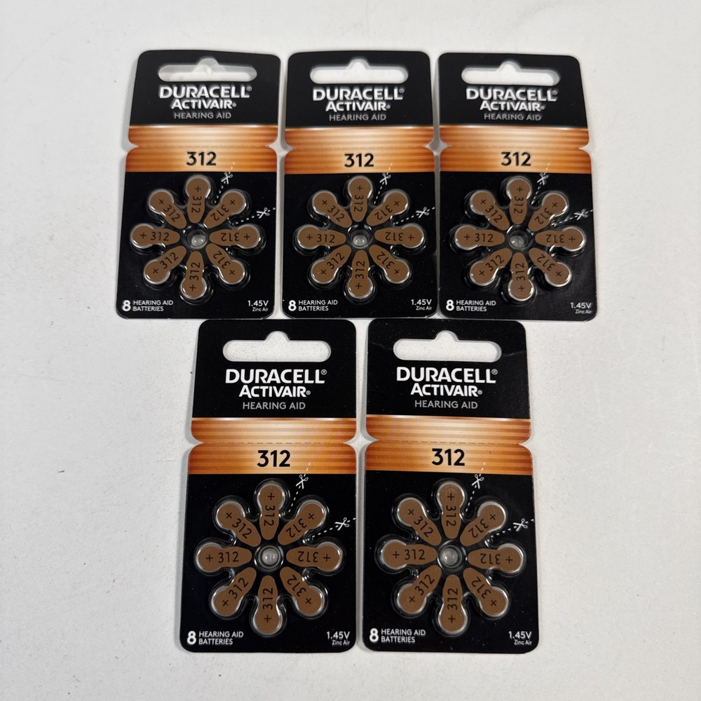 Duracell Activair Hearing Aid Batteries: Size 312 (40 Batteries) Exp 2029