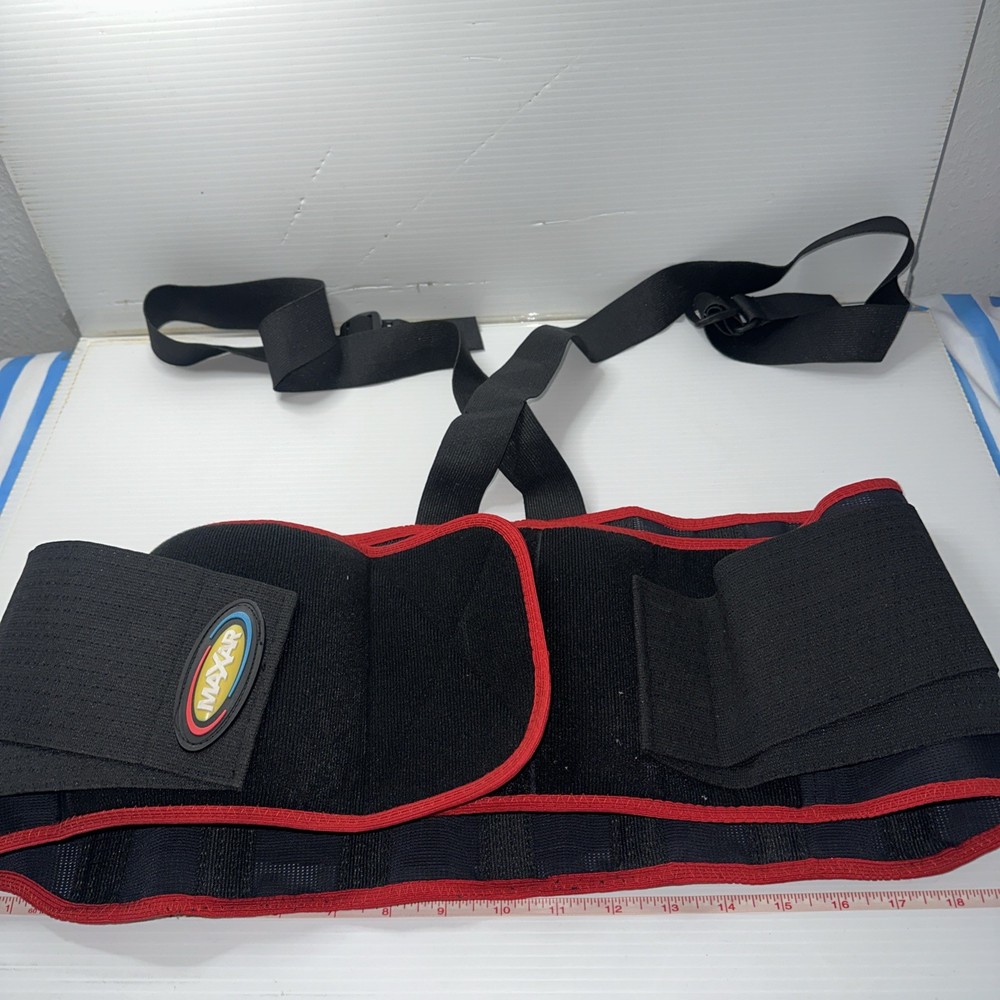 Industrial Belt Back Brace Size XL Adjustable Black And Red Made In USA