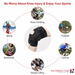 Knee Brace Compression Sleeve Hinged Joint Support Open Patella Stabilizer Wrap