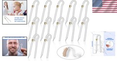 Hearing Aid Tubes Replacement 12 Pack Clear Gold Lock Earmold Tubing