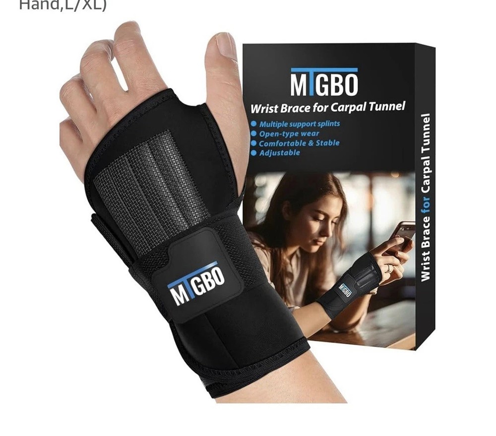 MTGBO Wrist Brace for Carpal Tunnel Left Hand Support S/M Adjustable Splint NEW