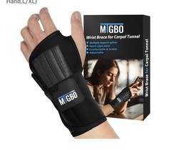 MTGBO Wrist Brace for Carpal Tunnel Left Hand Support S/M Adjustable Splint NEW