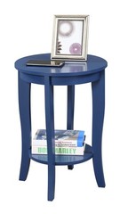 Convenience Concepts American Heritage Round End Table Cobalt Blue