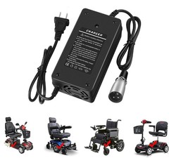 24V 5A Lead-Acid Battery Charger for Lakematic,Pride Mobility, Black