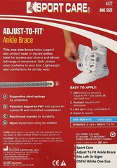 MLR Sport Care Adjust To Fit Ankle Brace Fits Left Or Right OSFM White One Size